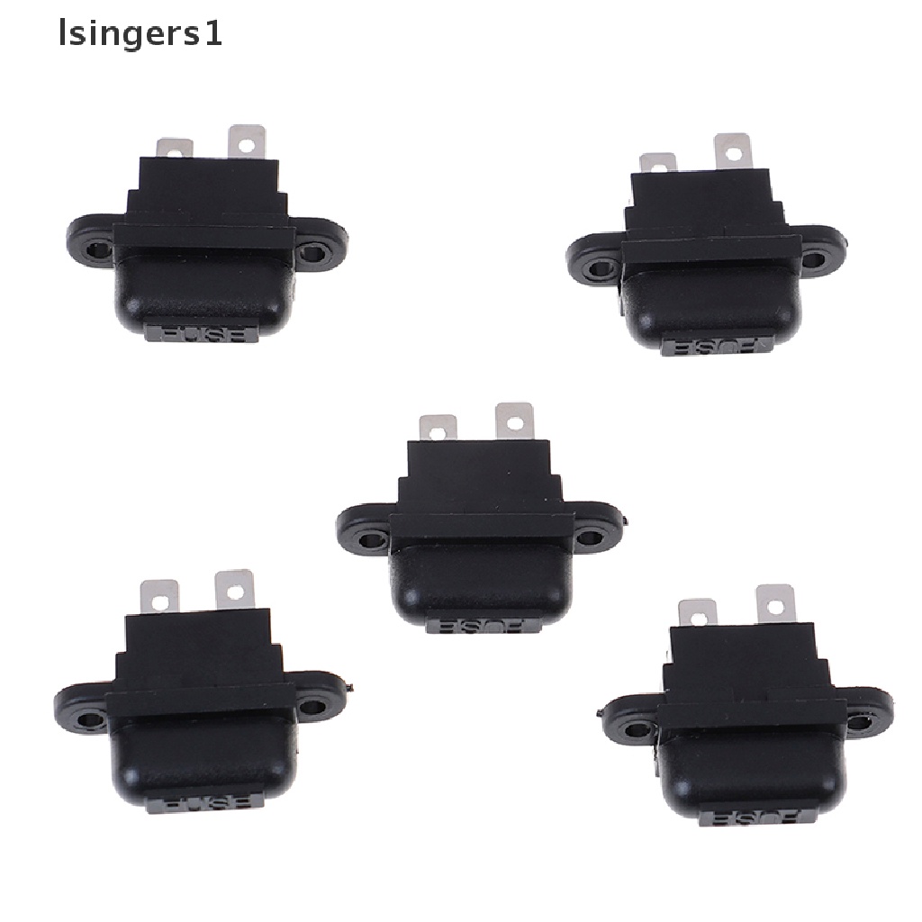 (lsingers1) 5pcs Kotak holder Sekring Gepeng 30A Amp Untuk Mobil / Perahu / Truk