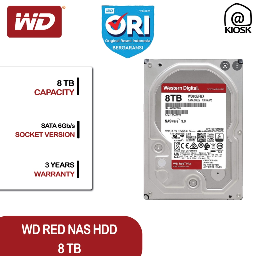 WD Red 8TB - Specialized NAS Hardisk - 3 Years Warranty