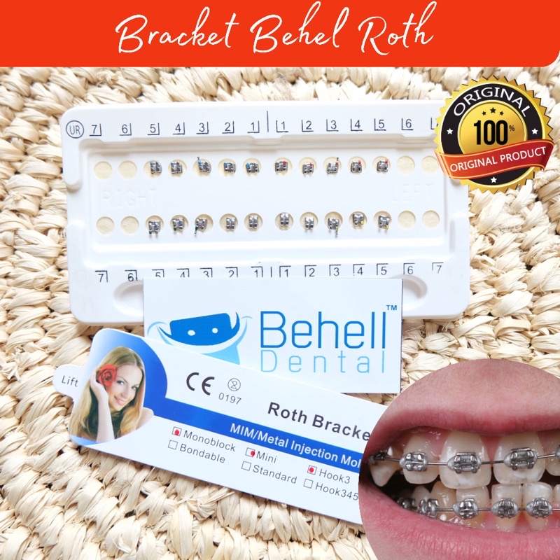 BRACKET MINI ROTH WITH HOOK BRACES BEHEL GIGI ORTHO -  Bracket Dental Untuk Perbaikan Gigi High Quality - Braces Orthodontic ortho Kawat