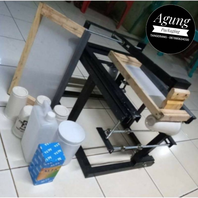 Mesin sablon manual mutifungsi cup, botol, plastik bahan full besi