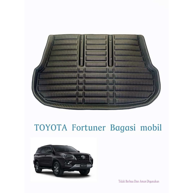 Karpet Mobil 5D Fortuner / Innova 3 baris karpet alas kaki Car mart Karpet Alas Toyota carbon