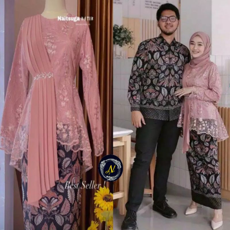 Batik Couple Kebaya Amalia Tunangan Lebaran Wisuda Seserahan Lamaran Modern