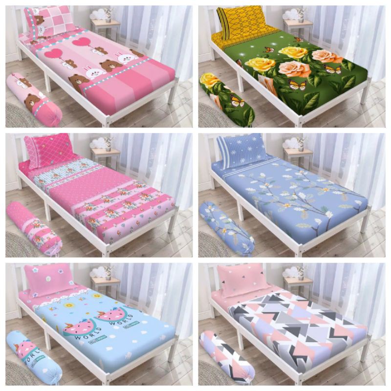 SPREI VITO SINGLE 120X200 BTS VERMONT KIMBERLY GARDENIA OAKWOOD PINK LOVE RETRO FLOWER HELLO WORLD