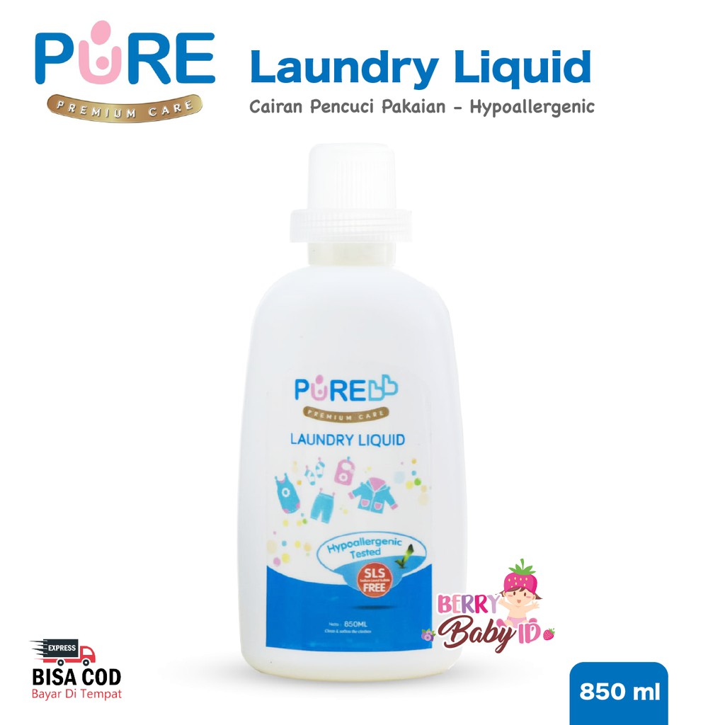 PureBB Laundry Liquid 850ml Detergen Pencuci Pembersih Pakaian Pure BB Berry Mart