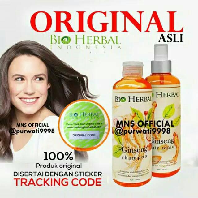 Paket bio herbal Shampo dan bio herbal hair tonic original BPOM