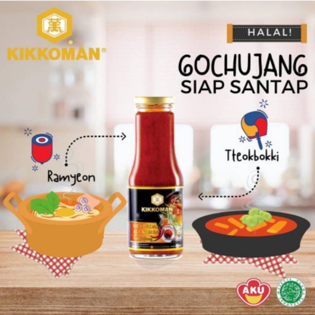 

Kikkoman Saus Gochujang 300 gr Saos Gochujang Saos Pedas ala Korea Saos Halal Frozen Food Cikarang