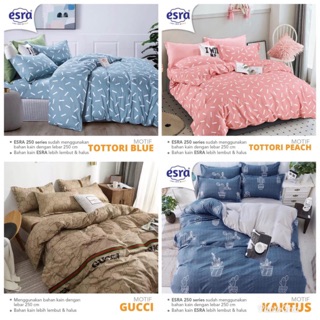 PS Sprei  Katun Lokal CVC Esra Coco Leaf motif  Daun  Palma 