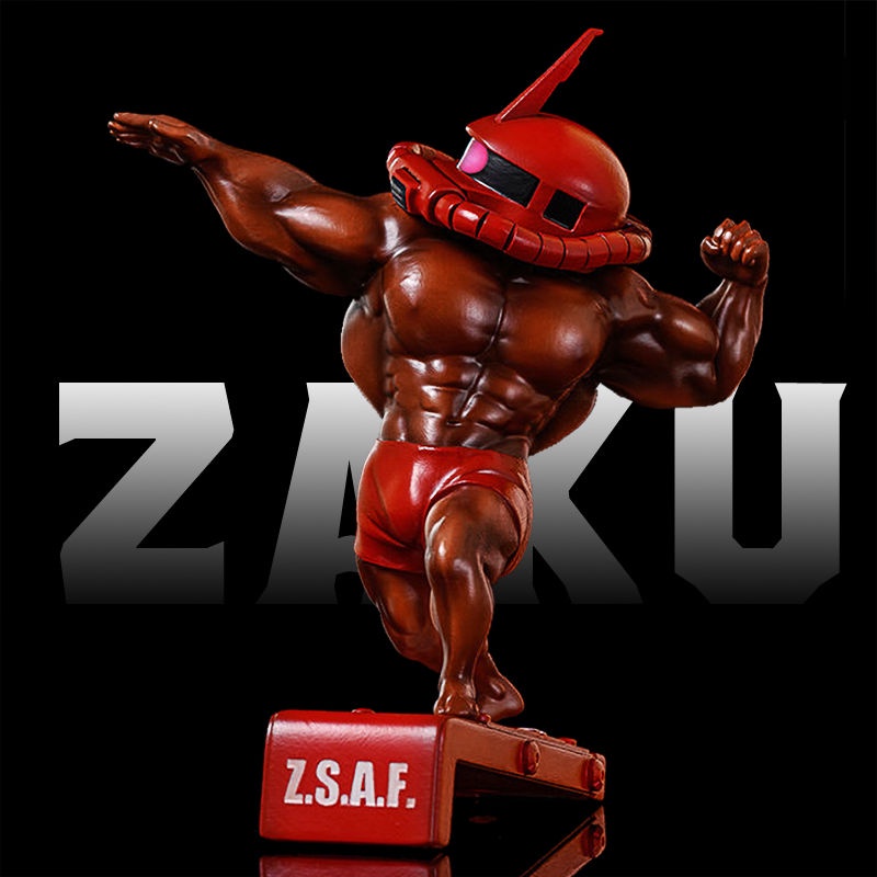 Mainan Action Figure Gundam ZASF Muscle Man Zaku Protein Powder Muscle Man Bahan PVC Luminous