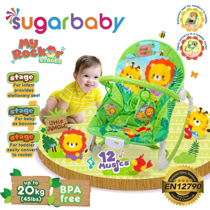 Sugar Baby 10 in 1 Premium Rocker & My Rocker 3 Stages / Bouncer Bayi Sugar Baby-5