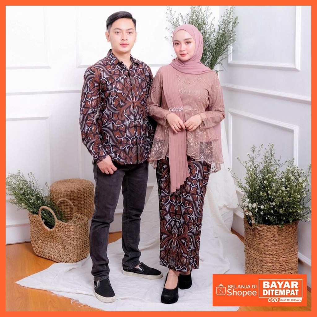 Maura Couple - Sania Ruffle Batik Couple Ori Ndoro Jowi DNT Garansi Termurah Shopee - MOTE DUSTY