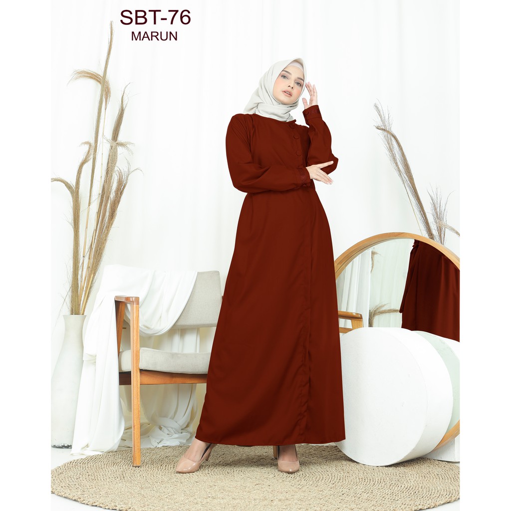 Gamis katun toyobo seragam Busui Baju Kerja Dinas asn pns pemda Abu navy maroon Hijau army Polos Kek