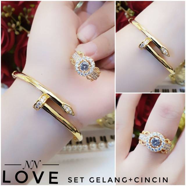 Xuping set perhiasan lapis emas 24k 1607h