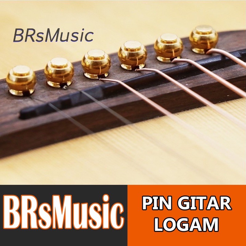 Pin atau Knip Gitar Akustik Bahan Logam Fullset 6 Pin