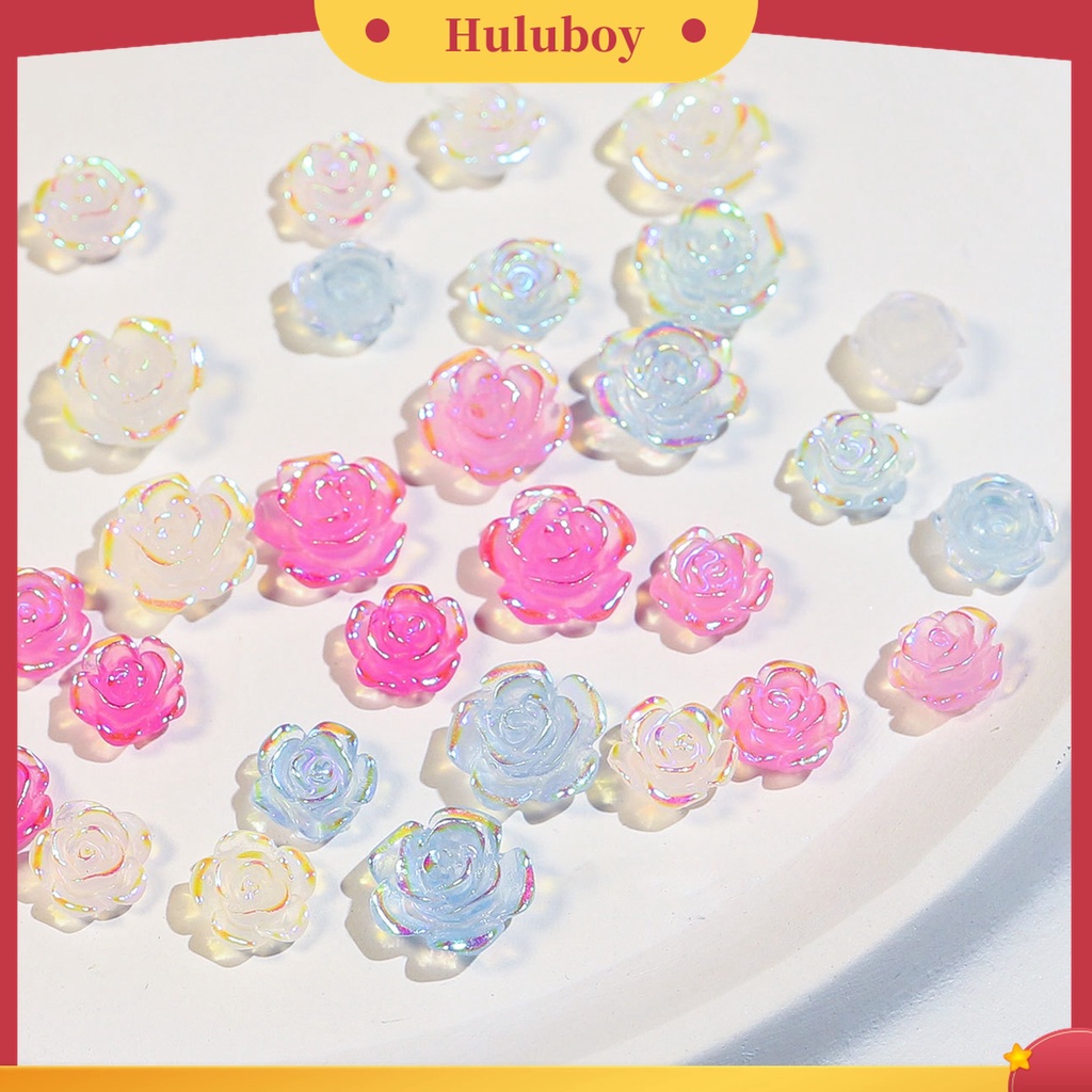 Huluboy Huluboy♡ 20 Pcs Aksesoris Berlian Imitasi Bentuk Bunga Camellia Untuk Dekorasi Kuku Wanita