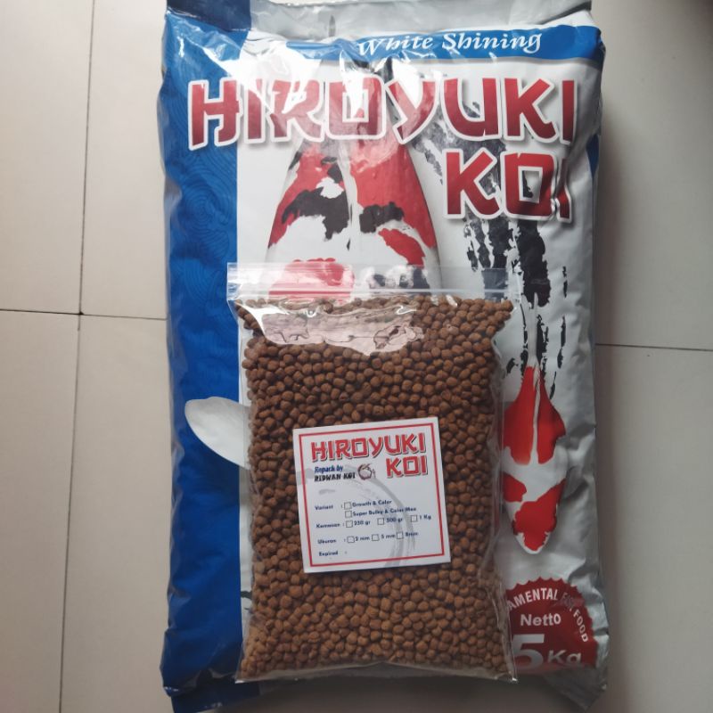 Hiroyuki Koi REPACK 500 gr White Shining Wheat Germ 5 mm Makanan Ikan Hias, Tamasaba Koki