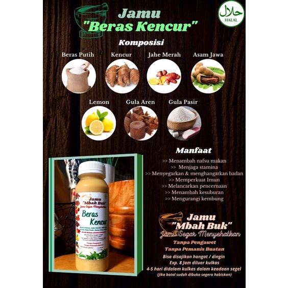 

Jamu Mbah buk Empon empon Beras kencur kunyit asem jahe merah