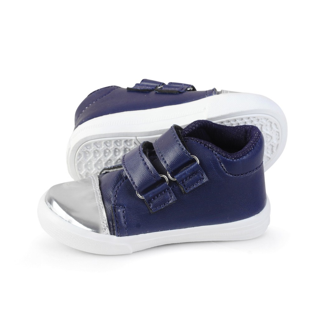 sepatu anak unisex silver navy LS19 SILVER