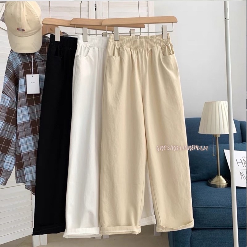 SEYOL PANTS UNIQLO - CELANA UNIQLO - KULOT UNIQLO - CELANA LINEN -  CELANA KOREA - CELANA BAHAN - KO