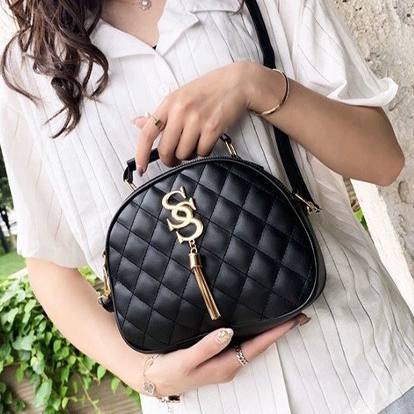 TGM - T09 TAS SELEMPANG WANITA PESTA KOREA SLING BAG MEWAH IMPORT KULIT PUTIH RANTAI ABG