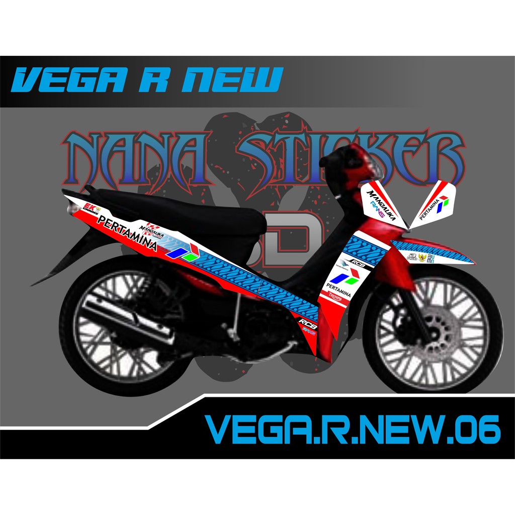 Striping VEGA R NEW PERTAMINA - Stiker VEGA R NEW List Variasi Motor STICKER VEGA R NEW CODE 06