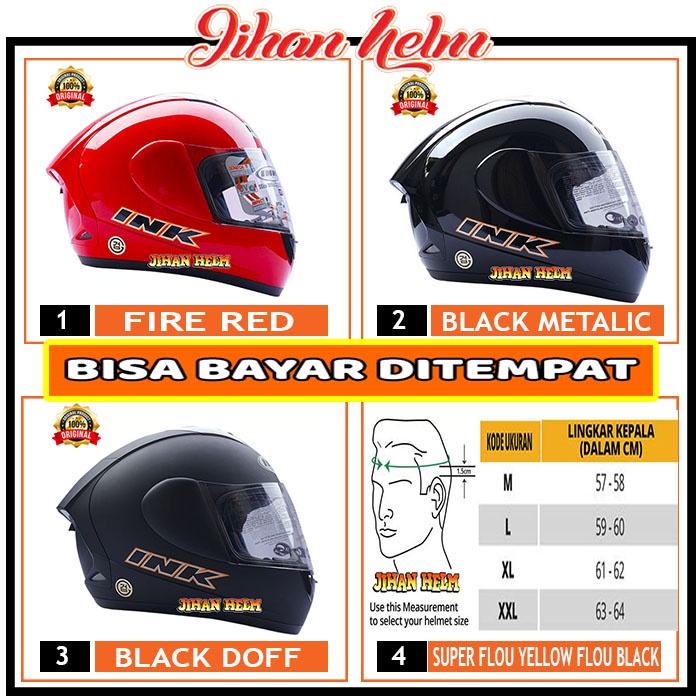 HELM / INK HELM / HELM INK FULL FACE CL MAX BLACK TERMURAH