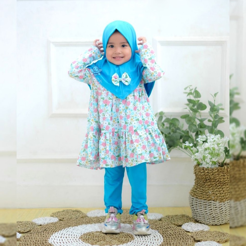 Baju Muslim Anak Perempuan / Baju Muslim Anak 1 Tahun / Setelan Muslim Anak Taalia eLBi