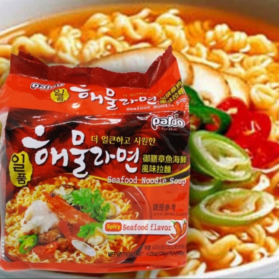 Paldo Seafood Noodles soup 115 GR /Mie Instan Korea Pedas Rasa Seafood HALAL