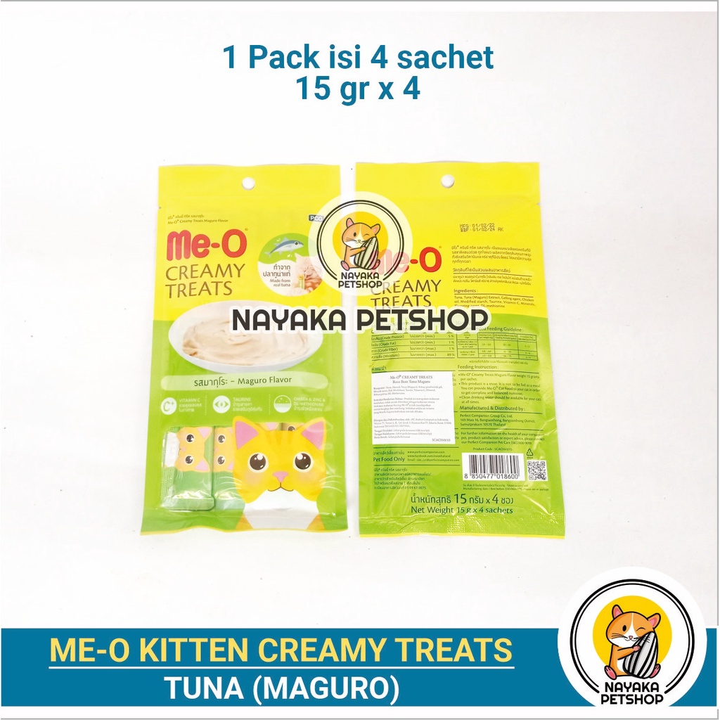 Meo Creamy Tuna Maguro 60 gr Treats Cat Food Snack Kucing Cemilan