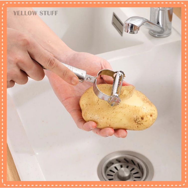 Peeler Buah dan Sayur Alat Pengupas Kentang Wortel Alat Kupas Buah Serutan Kentang Slicer Stainless