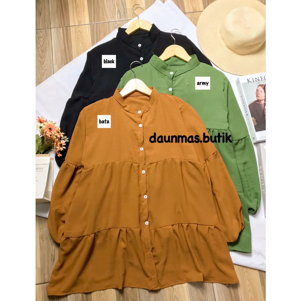 1KG MUAT 5PCS | CANDA TUNIK AIRFLOW CRINCLE PREMIUM HIGH QUALITY HITS OOTD SELEBGRAM FASHION GROSIR MURAH WANITA