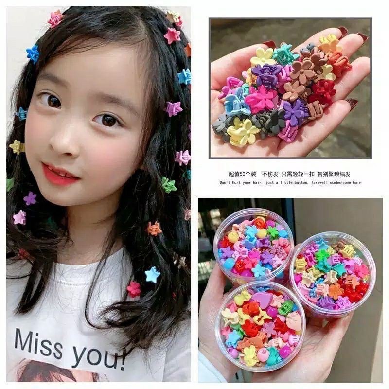 jepit rambut anak lucu colorful jepit cute mini Dove