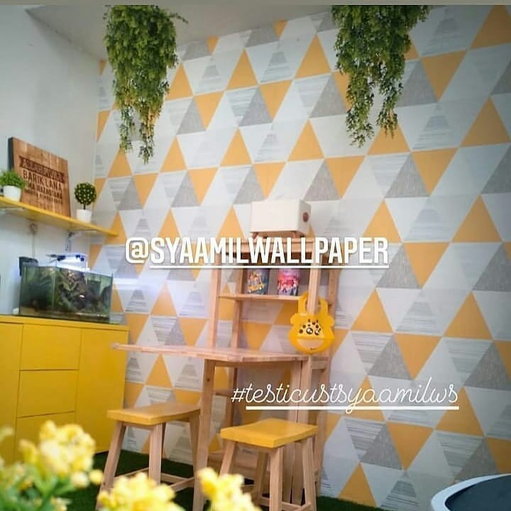 Wallpaper Murah - Wallpaper Dinding Stiker Dinding - Wallpaper Dinding Minimalis - Motif Segitiga