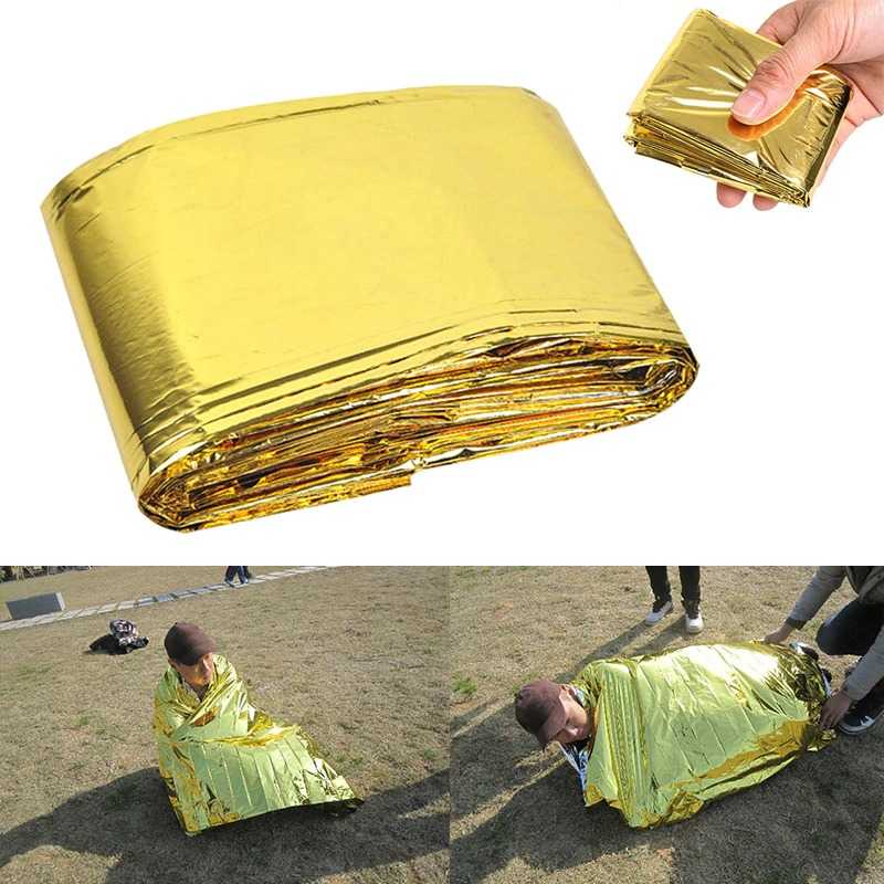 Emergency Blanket 130x210 / Selimut Darurat Hiking Anti Air / Selimut Foil Darurat Pendaki Anti Hipotermia Survival / Selimut Outdoor Alumunium / Blanket Selimut Gunung / Emergency Survival Blanket Sleeping Bag Kantong Tidur /Selimut Survival Murah