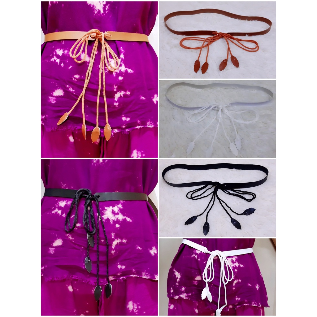 GROSIR 12pcs IKAT PINGGANG KULIT VARIASI TALI DAUN