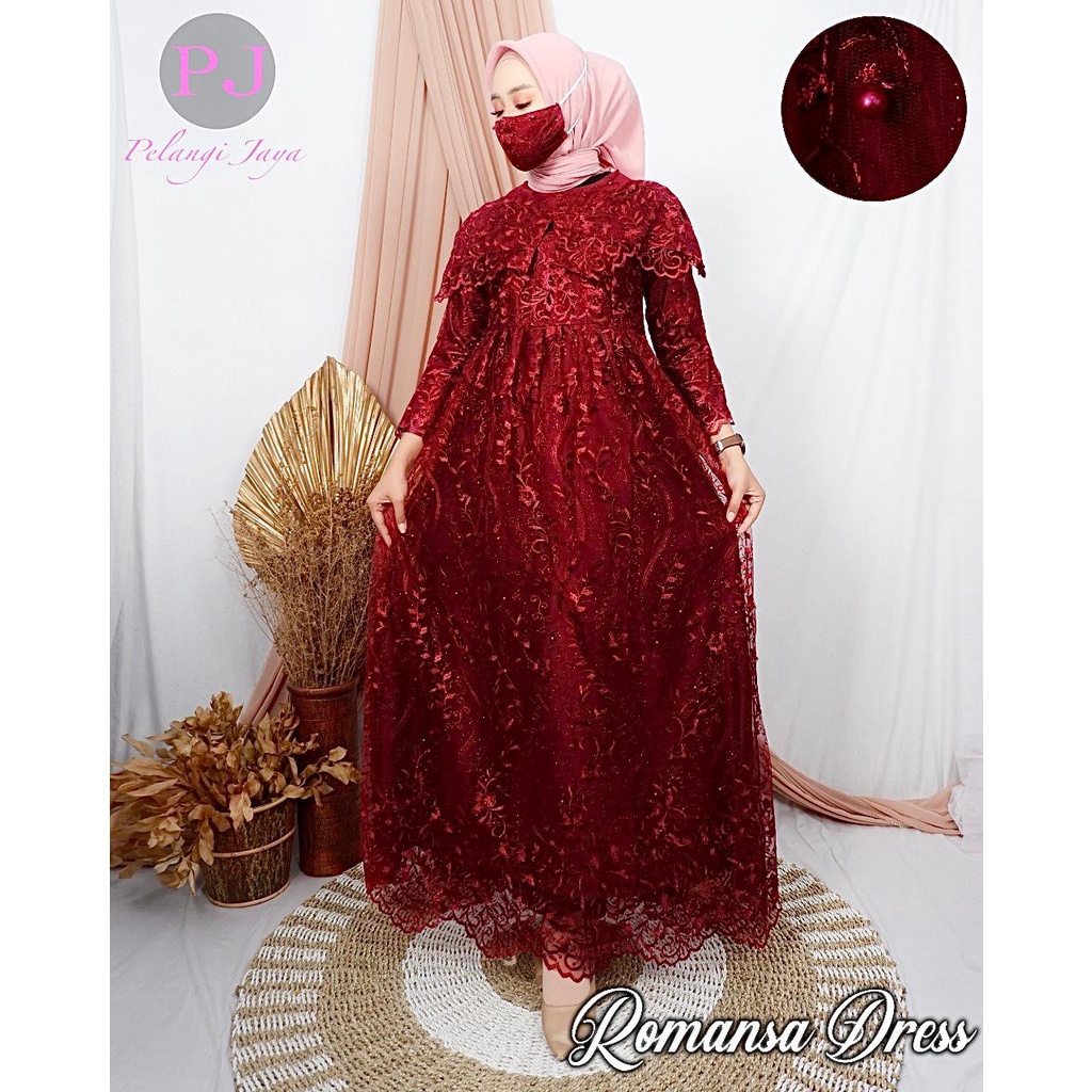 Gamis Tulle Romansa Pelangi Jaya / Gamis / Gamis Pesta / Gamis Modern / Kebaya Brukat / Kebaya Gamis