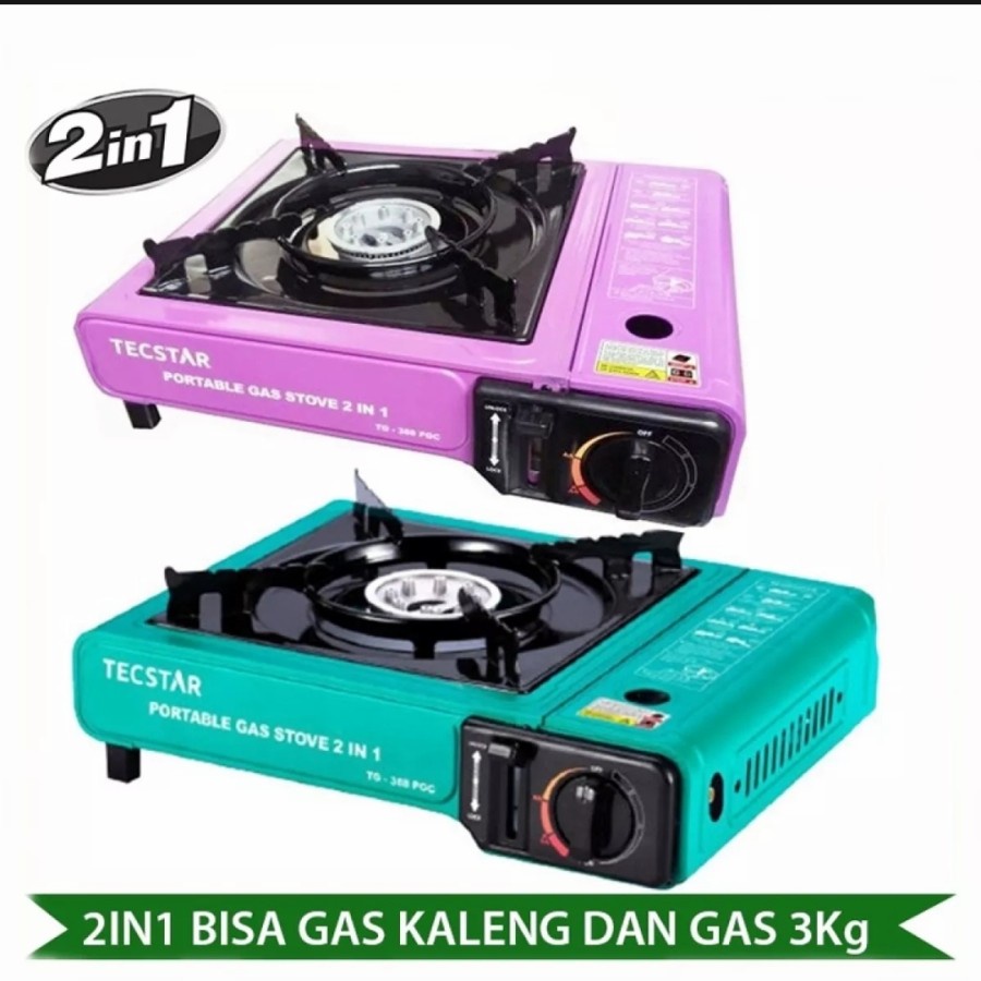 KOMPOR GAS PORTABLE TECSTAR 2 IN 1 TG 388 TGC GARANSI