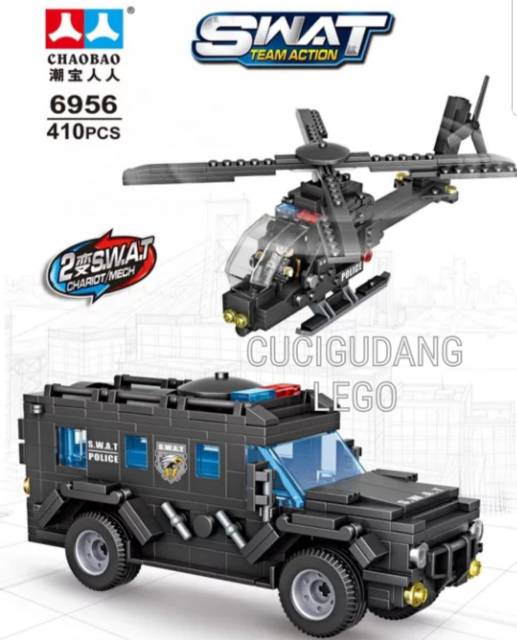 Mainan Lego SWAT Police  polisi Mobil  Polisi Helikopter 2 in 1