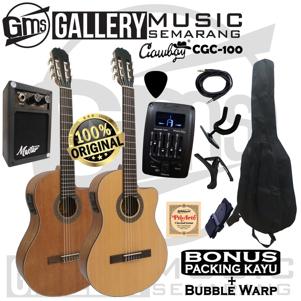 ORIGINAL!!! Gitar Klasik Elektrik Import Merk Cowboy CGC-100 NA CGC 100NS Equalizer Tuner Prener New