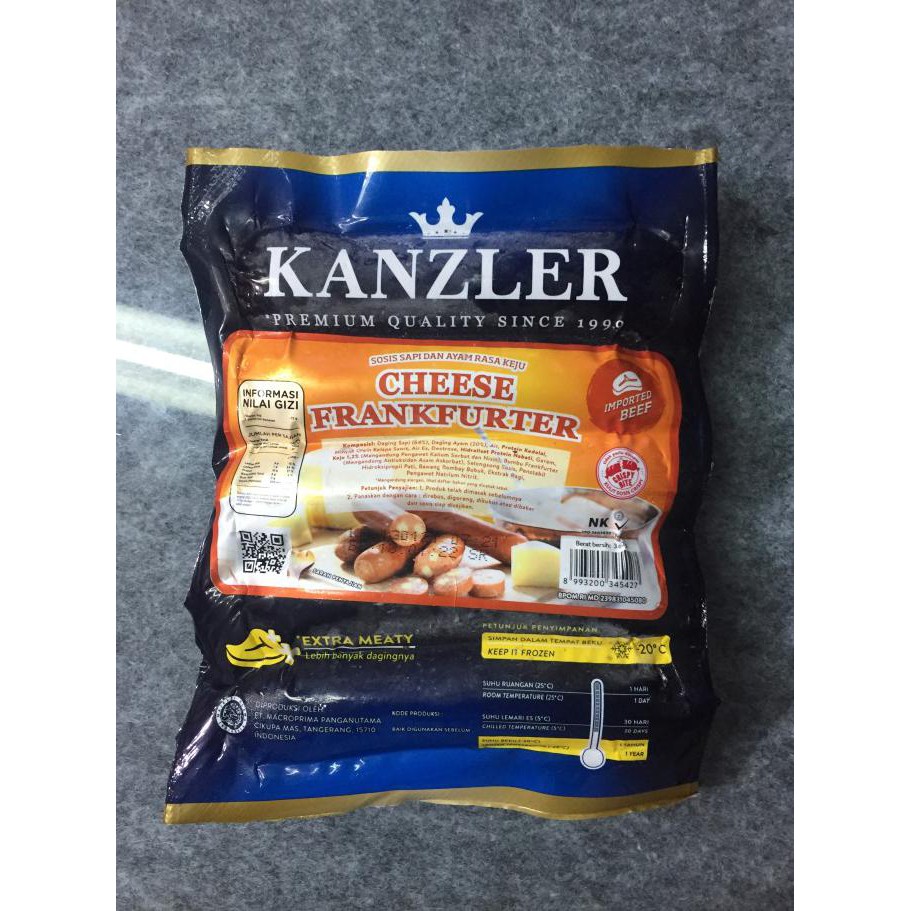 

Kanzler Cheese Frankfurter 500 Gr Ready Stok