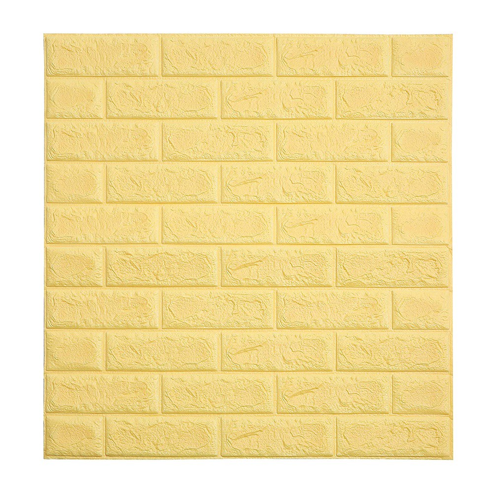 [BISA COD] Wallpaper Dinding Stiker Wallfoam 3D Sticker Dekorasi Kamar Rumah Murah Motif Bata-Cream