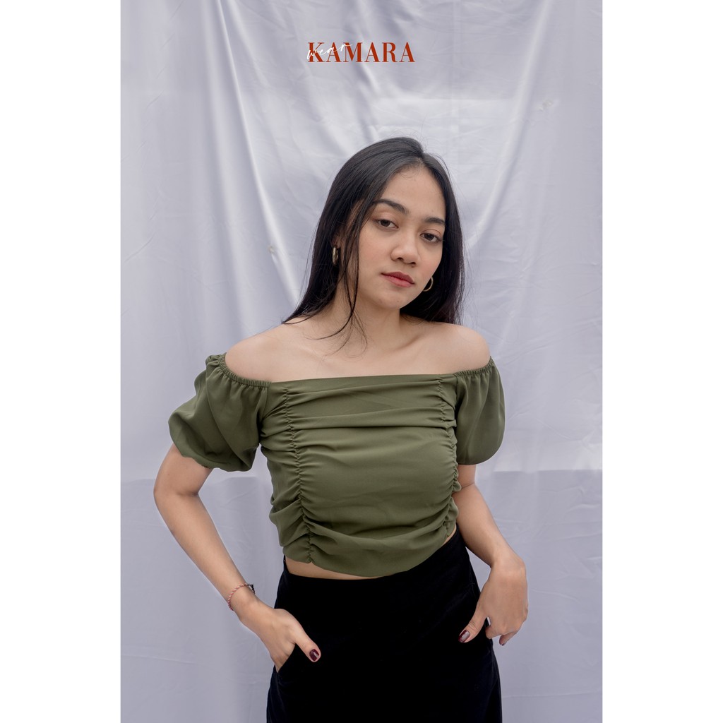 Wearkamara Atasan Wanita Lengan Pendek Balon