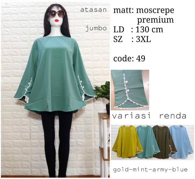 baju atasan blouse jumbo Ld 130cm