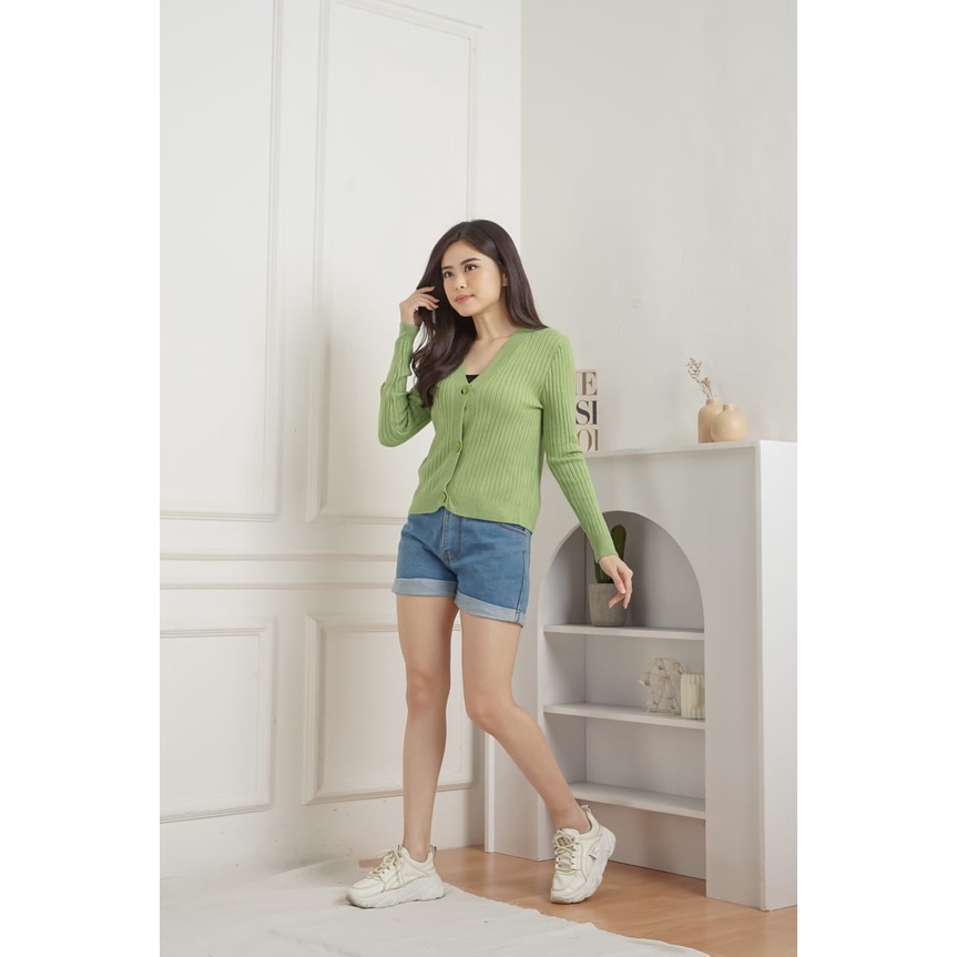 Cardigan Giselle Wanita Soft Knit Import - Cardigan Top Korea - Outer Rajut Wanita TM (MG0522)