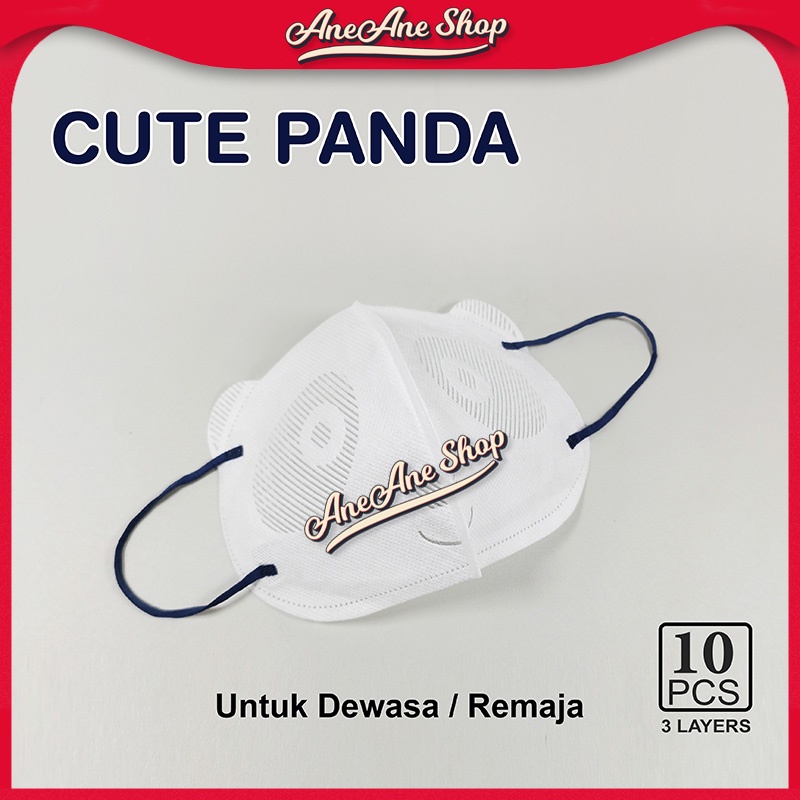 Masker Duckbill Model Panda Untuk Dewasa / Remaja 3 Ply Masker Sekali Pakai Non Medis