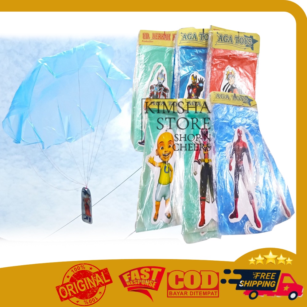 Mainan Anak Parasut Terjun Payung Karakter Superhero,