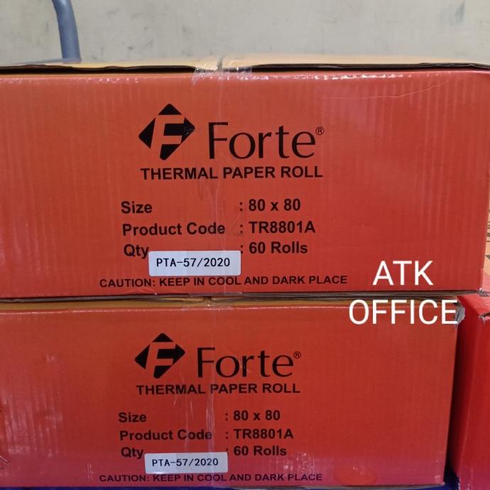

Kertas Kasir Thermal Roll 80 x 80 mm Forte Paket Hemat 1karton(60Roll) Star Seller Termurah