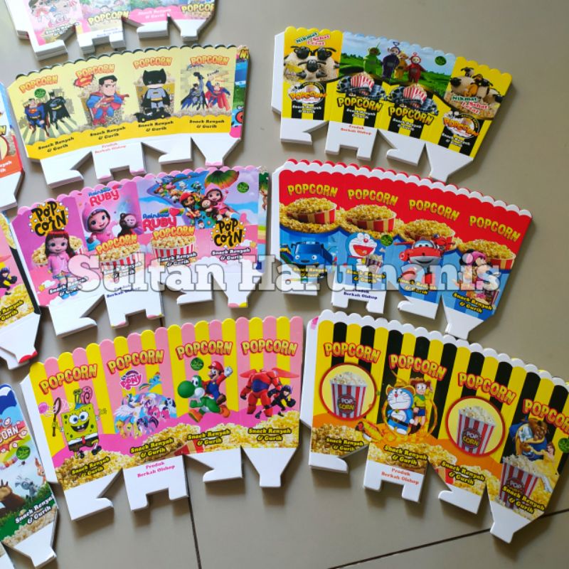 KERTAS POPCORN MINI 9x5 | 1 pack 10 gambar | Kertas poocorn kecil | kertas popcorn mini