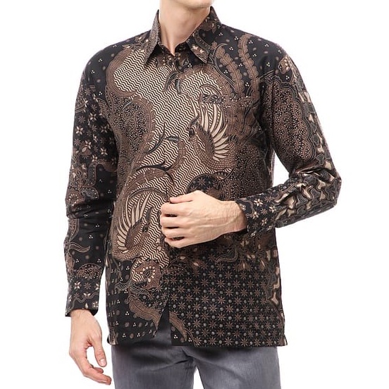 BSWART Batik HRB026 Kenongo kemeja panjang Padi Pekalongan M L XL Batik