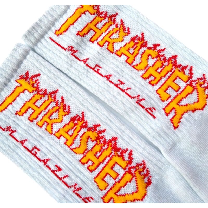 Kaos Kaki Oldschool Thrasher Putih - The Muds Official