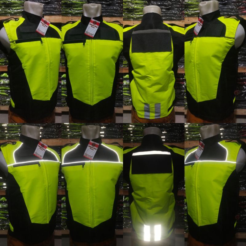 New Rompi Motor Bikers Touring Harian Taslan Hijau Stabilo Velcro